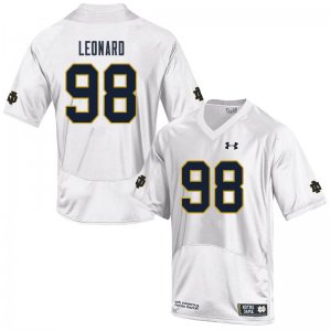 Notre Dame Fighting Irish Men's Harrison Leonard #98 White Under Armour Authentic Stitched College NCAA Football Jersey XQA8099QU